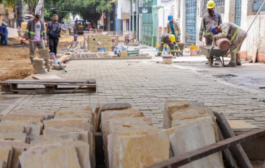 Obra no Centro Histórico prepara a Ferreira Pena para novos usos e redes subterrâneas
