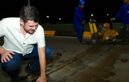 Antes da pintura, viaduto Ayrton Senna passa por correções em juntas, fissuras e drenagem